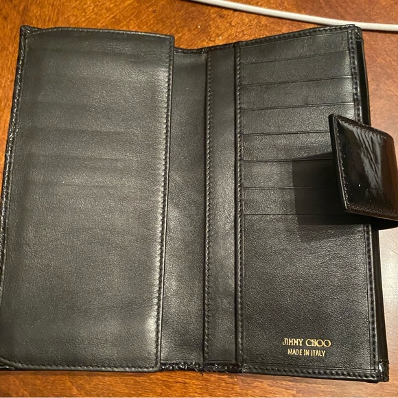 Jimmy Choo black patent leather wallet made in Italy perfect - Picture 3 of 6